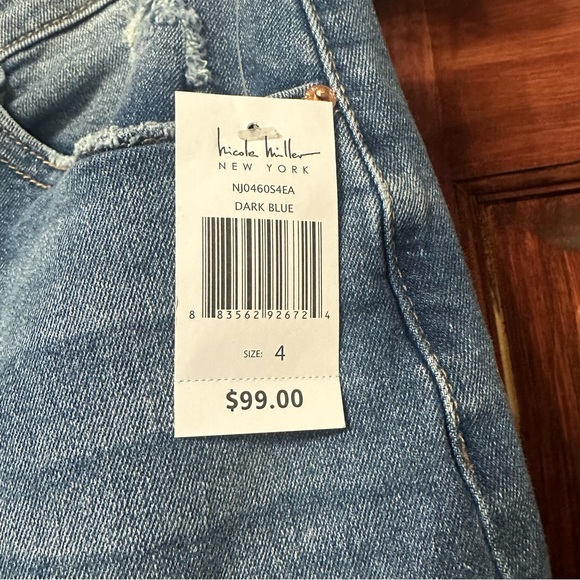 Nicole Miller Blue Jeans High Rise Slim Straight “Soho” NWT Size 4 Women’s - Picture 4 of 5